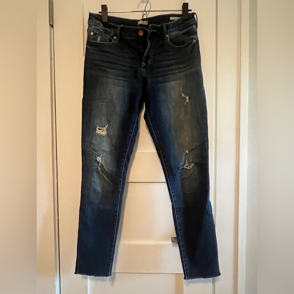 Dear John Blue Skinny Jeans with Distressed Details